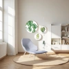 Green plant circular decorative painting, living room hanging painting, simple Nordic-style wall decoration painting Application Scenario
